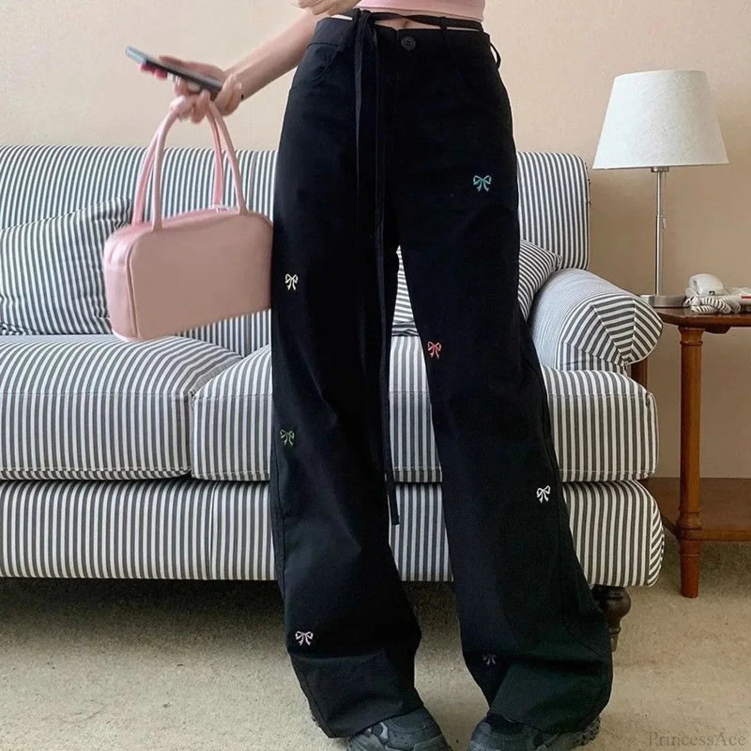 Korean Butterfly Embroidered Pants