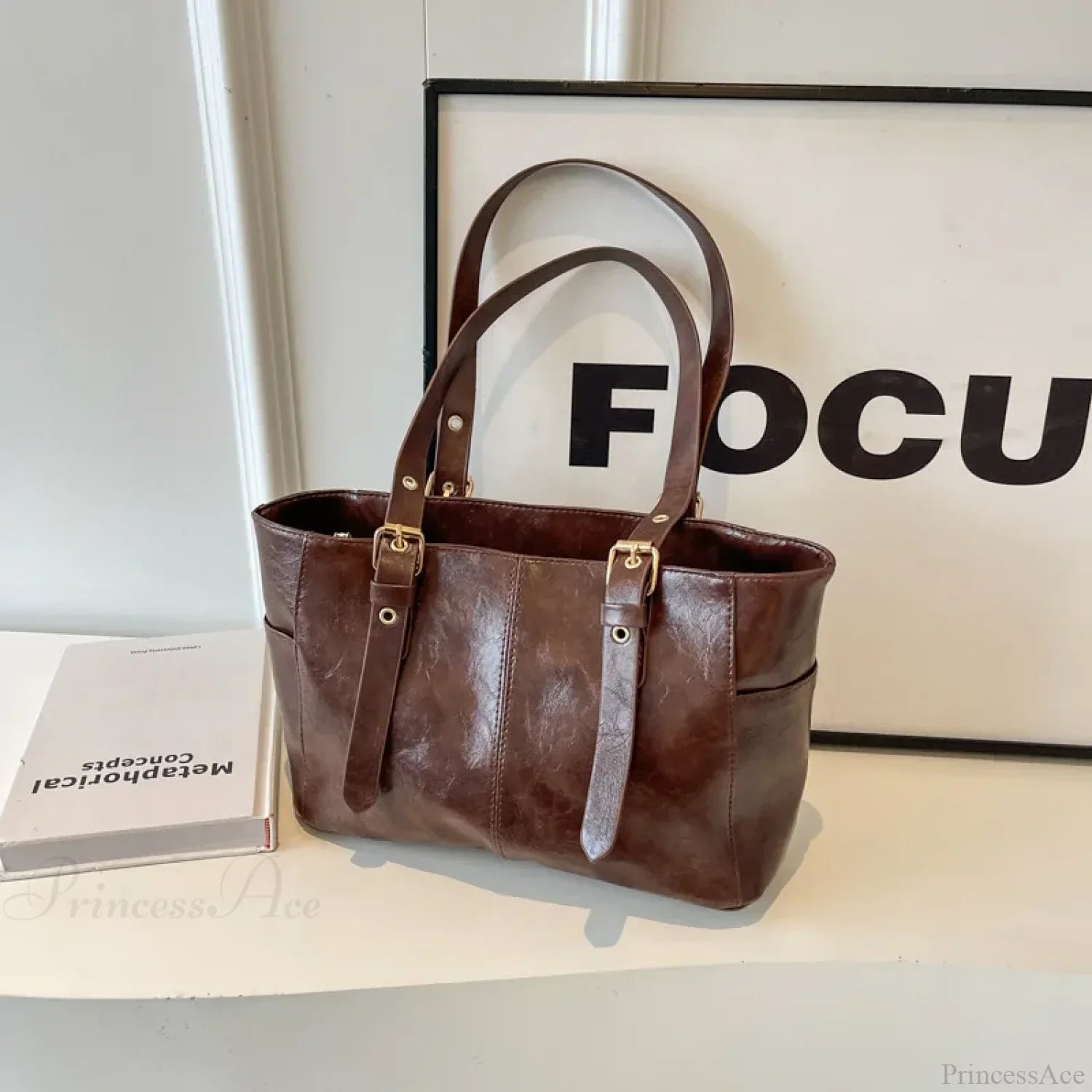 Korean Retro PU Leather Shoulder Bag