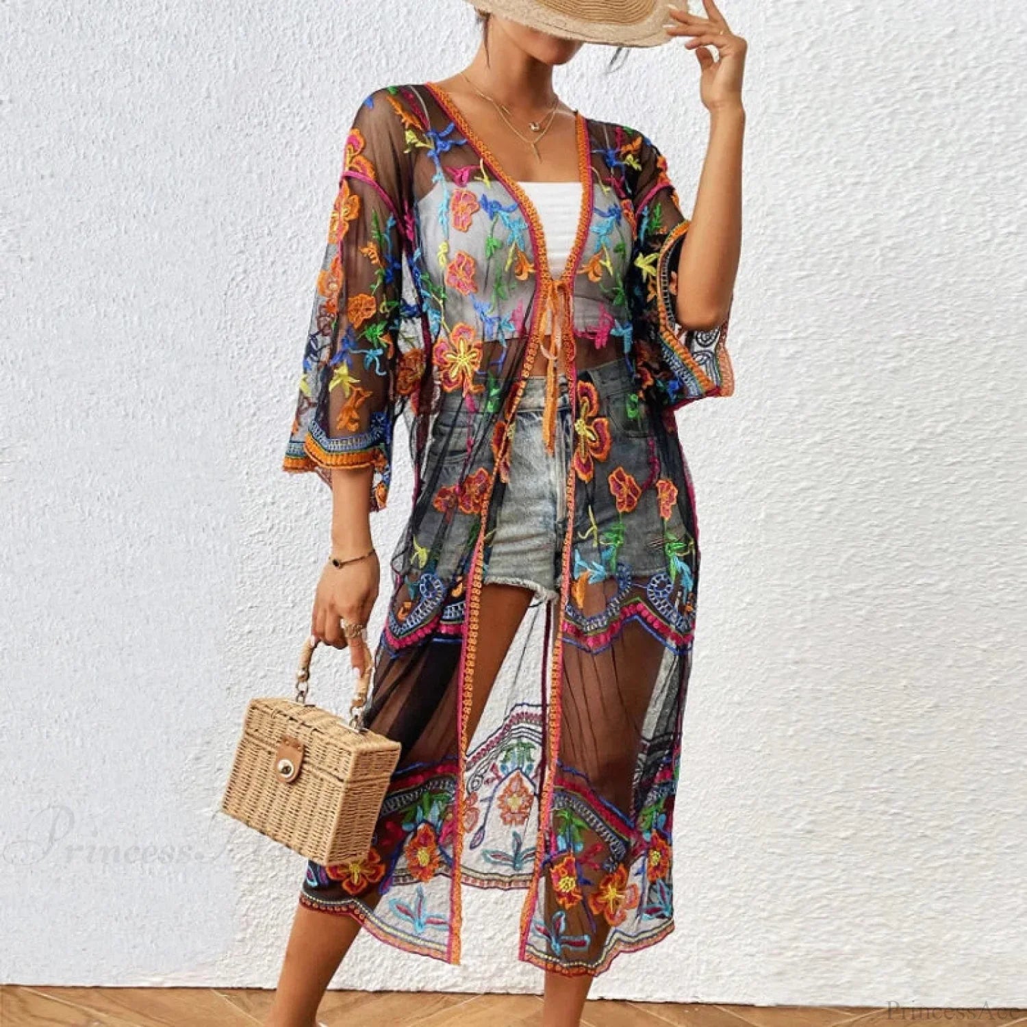 Lace Boho Bikini Beach Cover up Women Dresses Summer