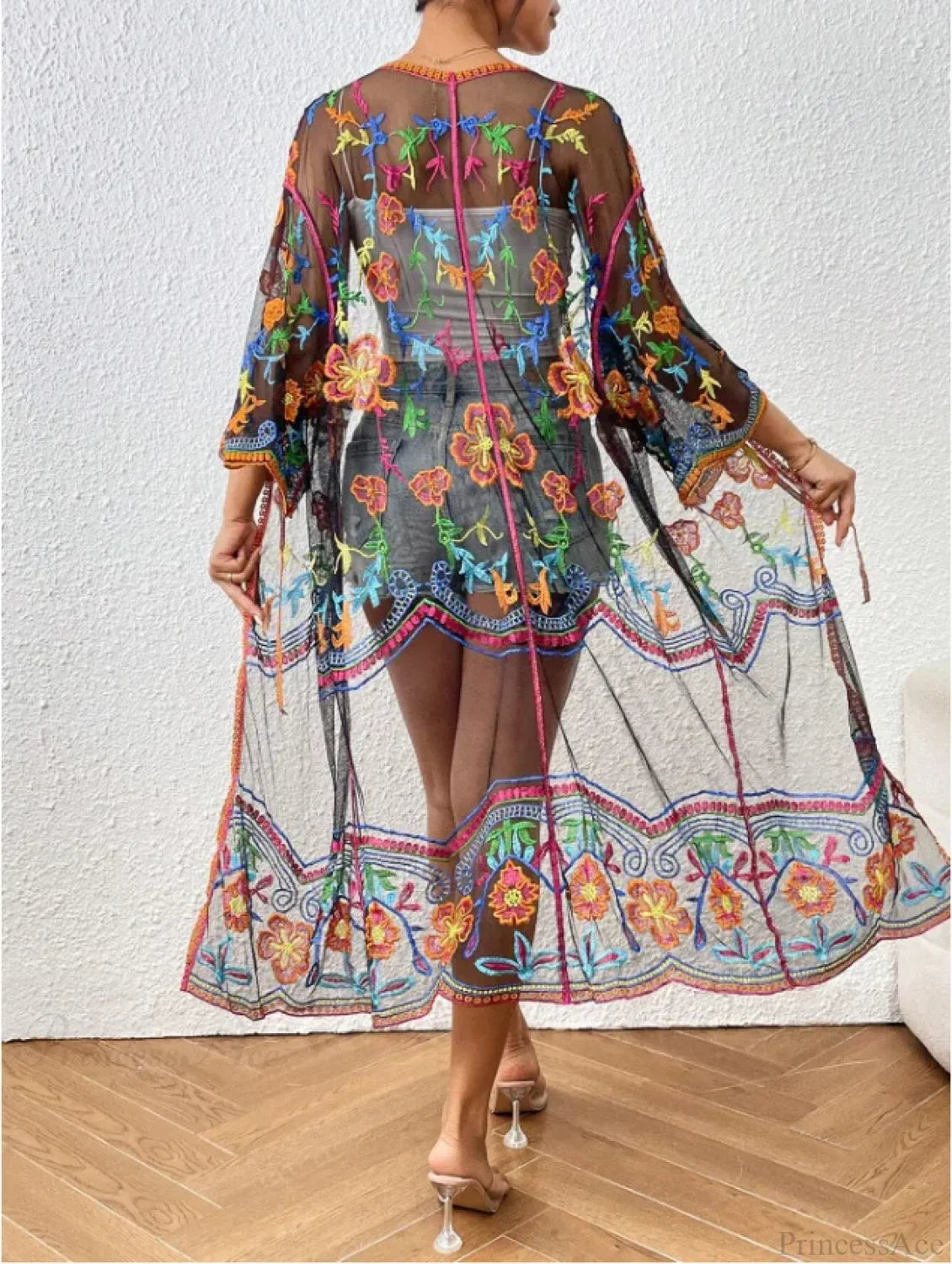 Lace Boho Bikini Beach Cover up Women Dresses Summer