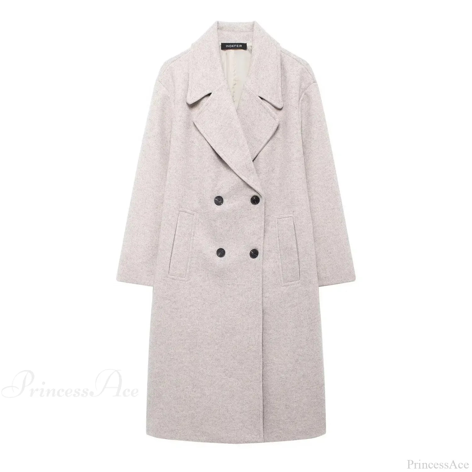 Lace-Up Mao Collar Big Lapel Overcoat