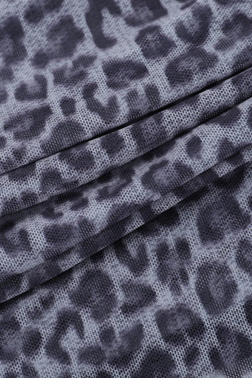 Leopard Print Mock Two-Piece Fitted Long Sleeve Tee