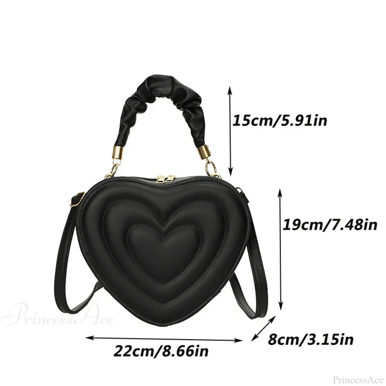 Luxury Quilted PU Leather Heart Crossbody