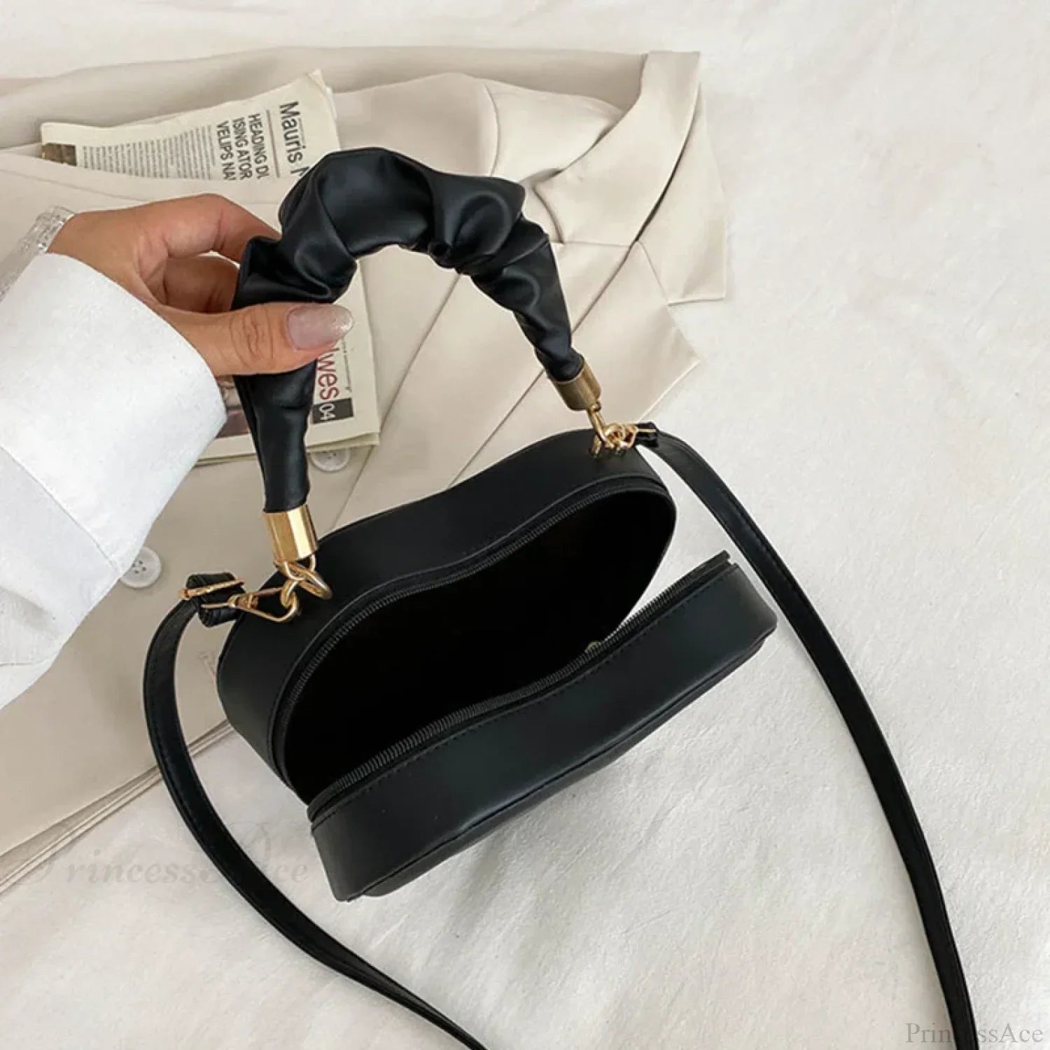 Luxury Quilted PU Leather Heart Crossbody