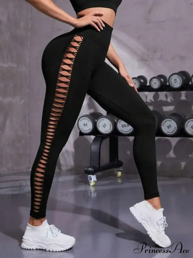 Mesh Out High Waist Push Up Yoga Gym Legging