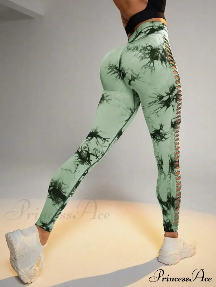 Mesh Out High Waist Push Up Yoga Gym Legging