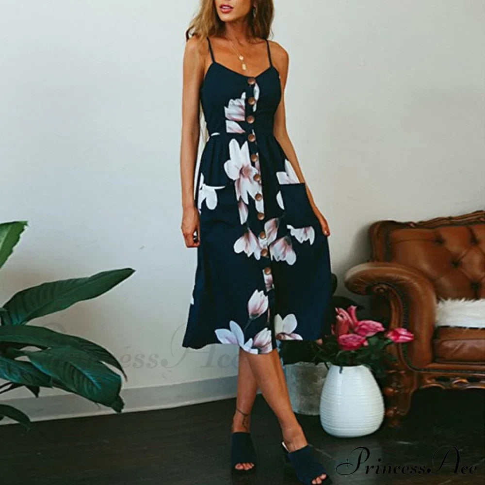 Midi-Kleid mit Punkten, Streifen und offenem Rücken