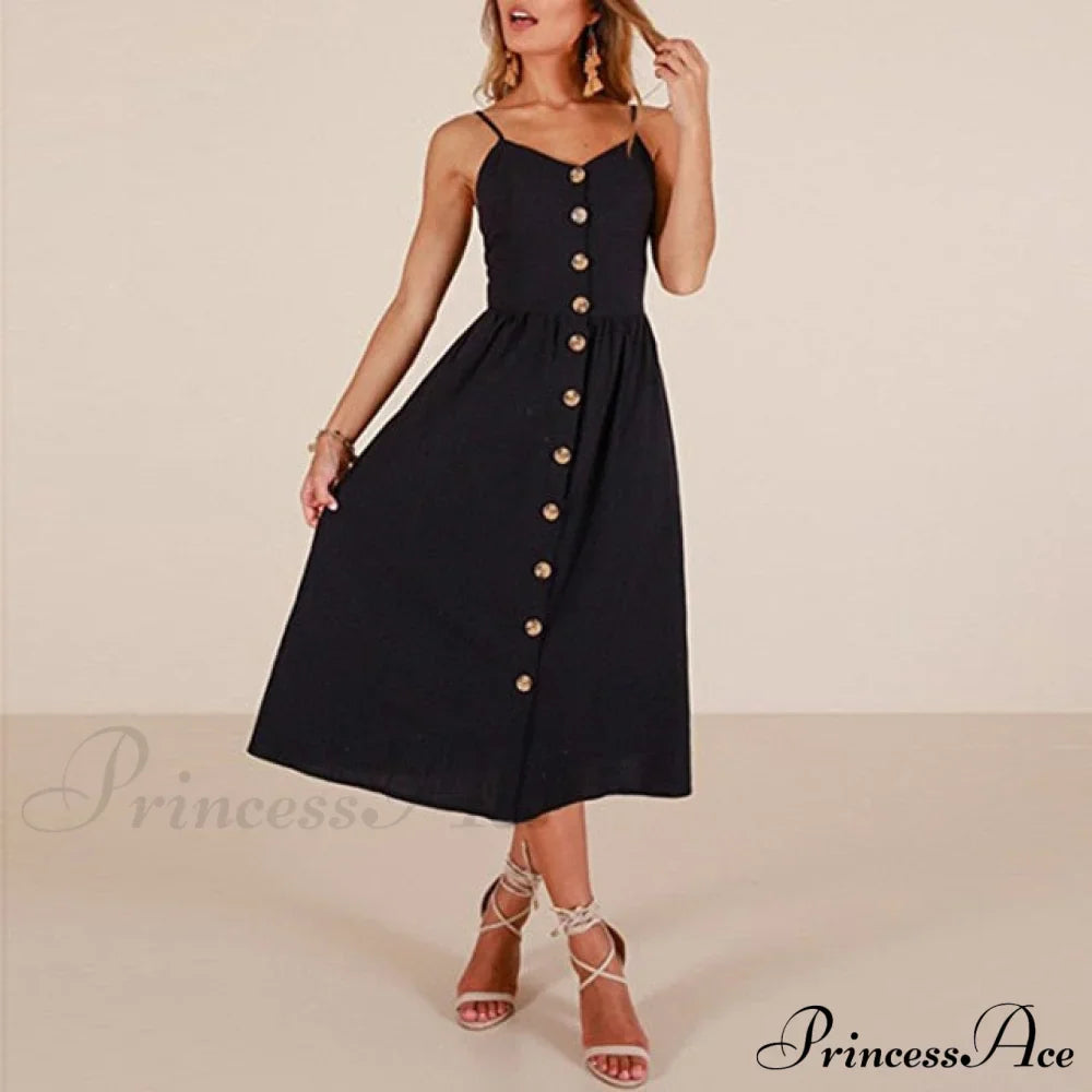 Midi-Kleid mit Punkten, Streifen und offenem Rücken