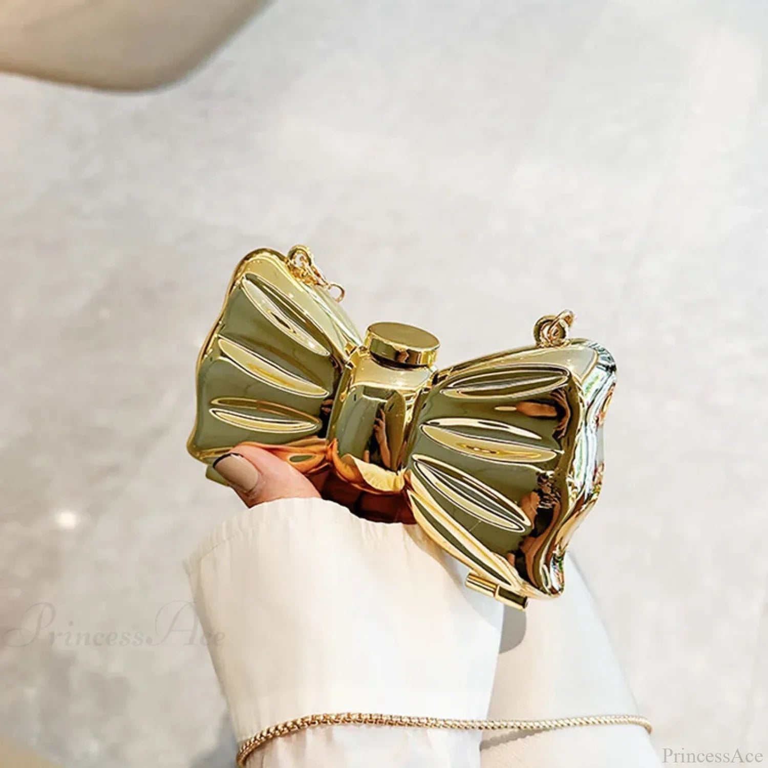 Mini Evening Bowknot Metal Crossbody Purse Party Wedding Handbag