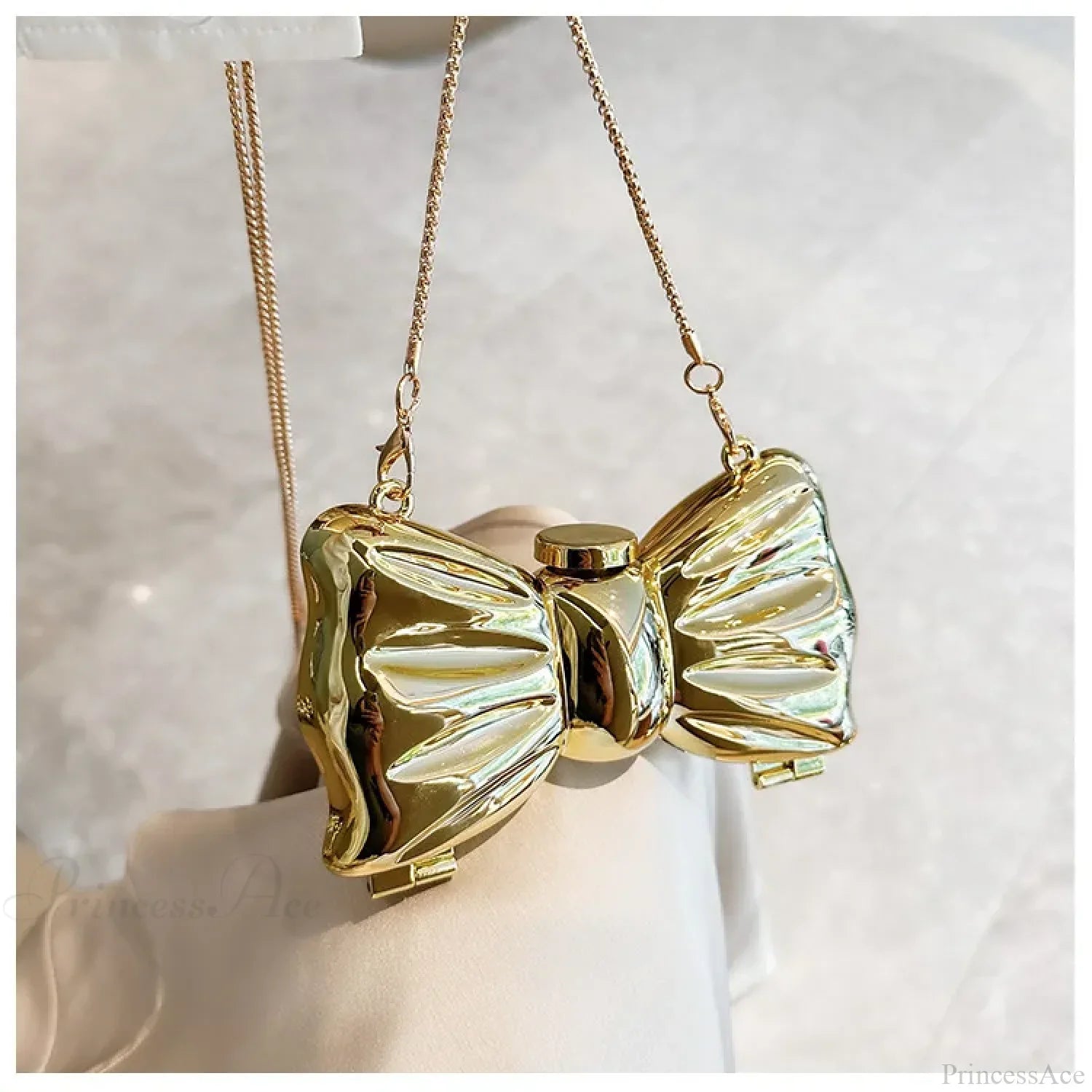 Mini Evening Bowknot Metal Crossbody Purse Party Wedding Handbag
