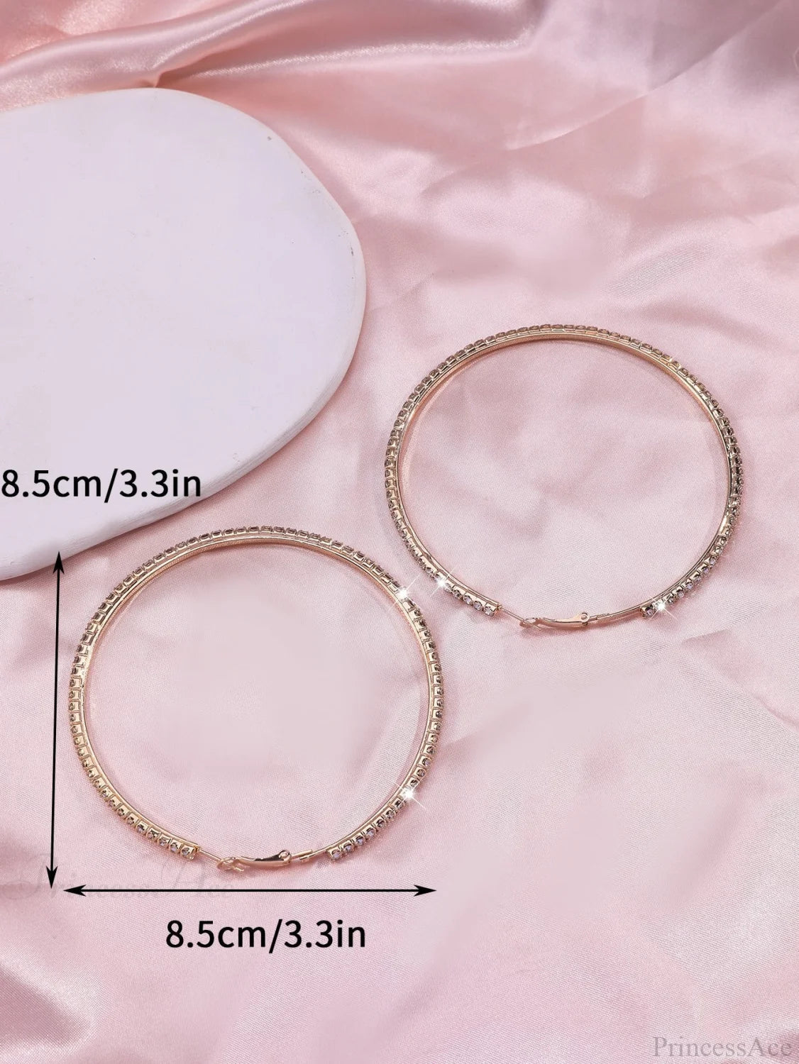 Pendientes de aro grueso minimalistas con incrustaciones de pedrería