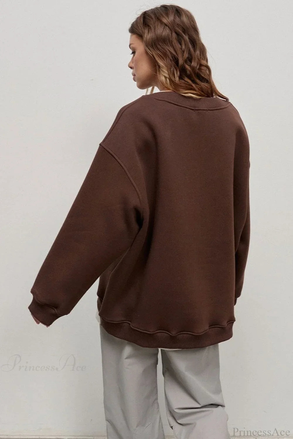 Minimalist Solid Crew Neck Oversize Sweatshirt