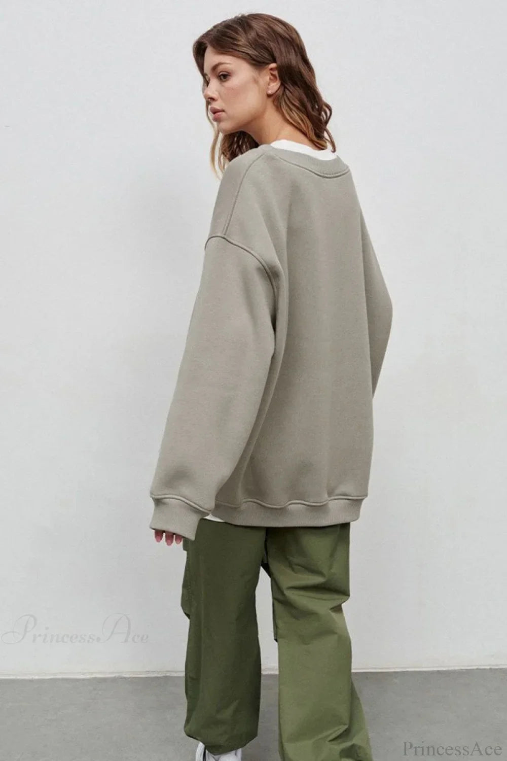 Minimalist Solid Crew Neck Oversize Sweatshirt
