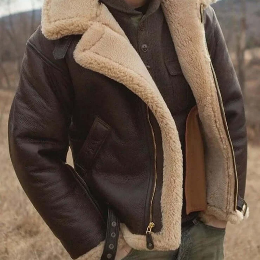 Veste aviateur homme doublée peau lainée