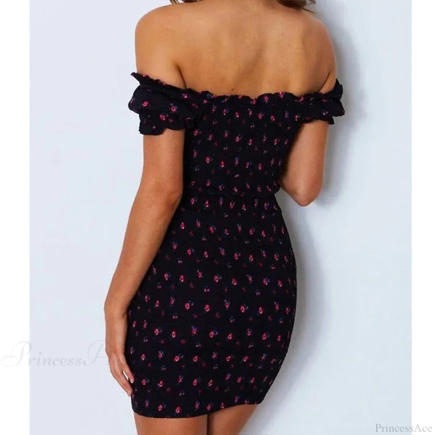 Off Shoulder Tie-Up Floral Print Ruffle Floral Dress