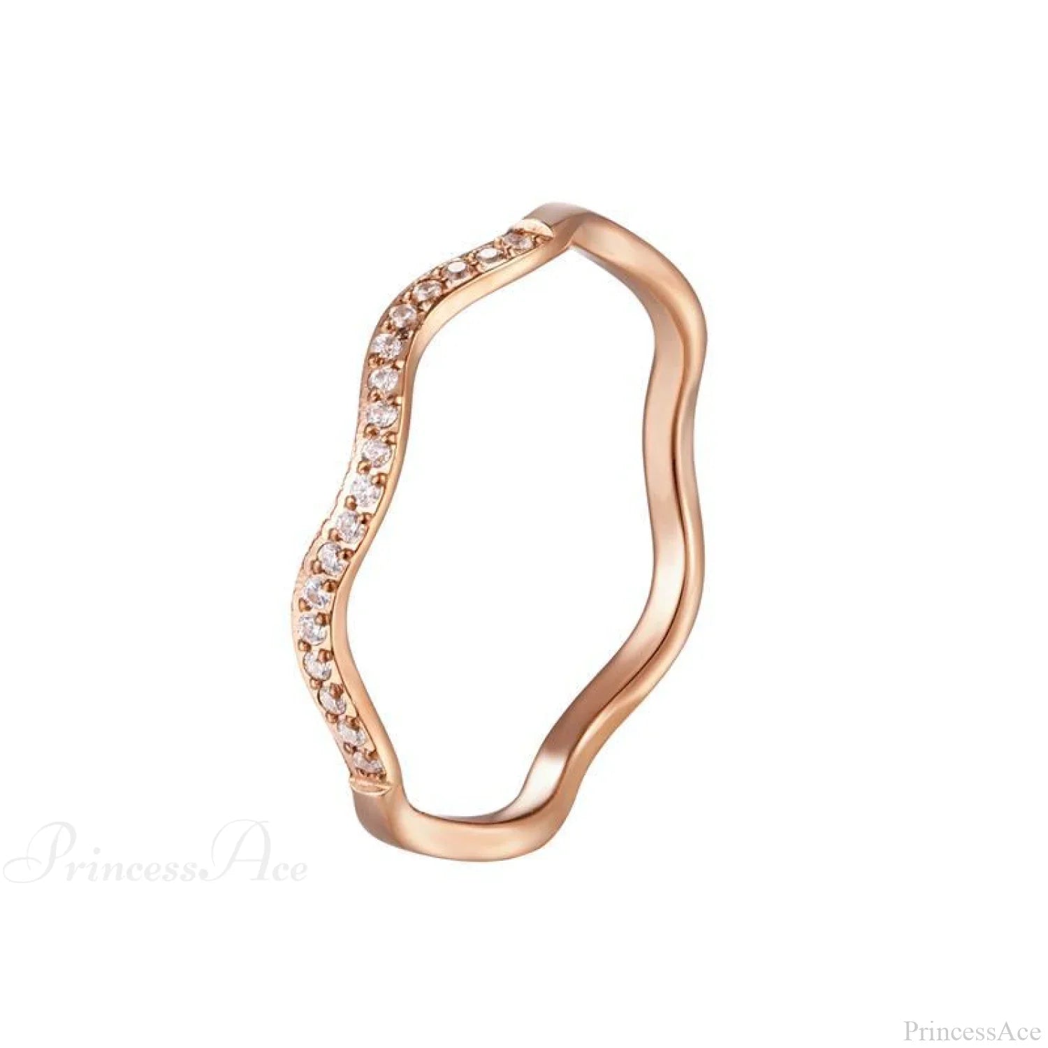 Personalisierter unregelmäßiger Ring mit gebogtem Rand in Roségold