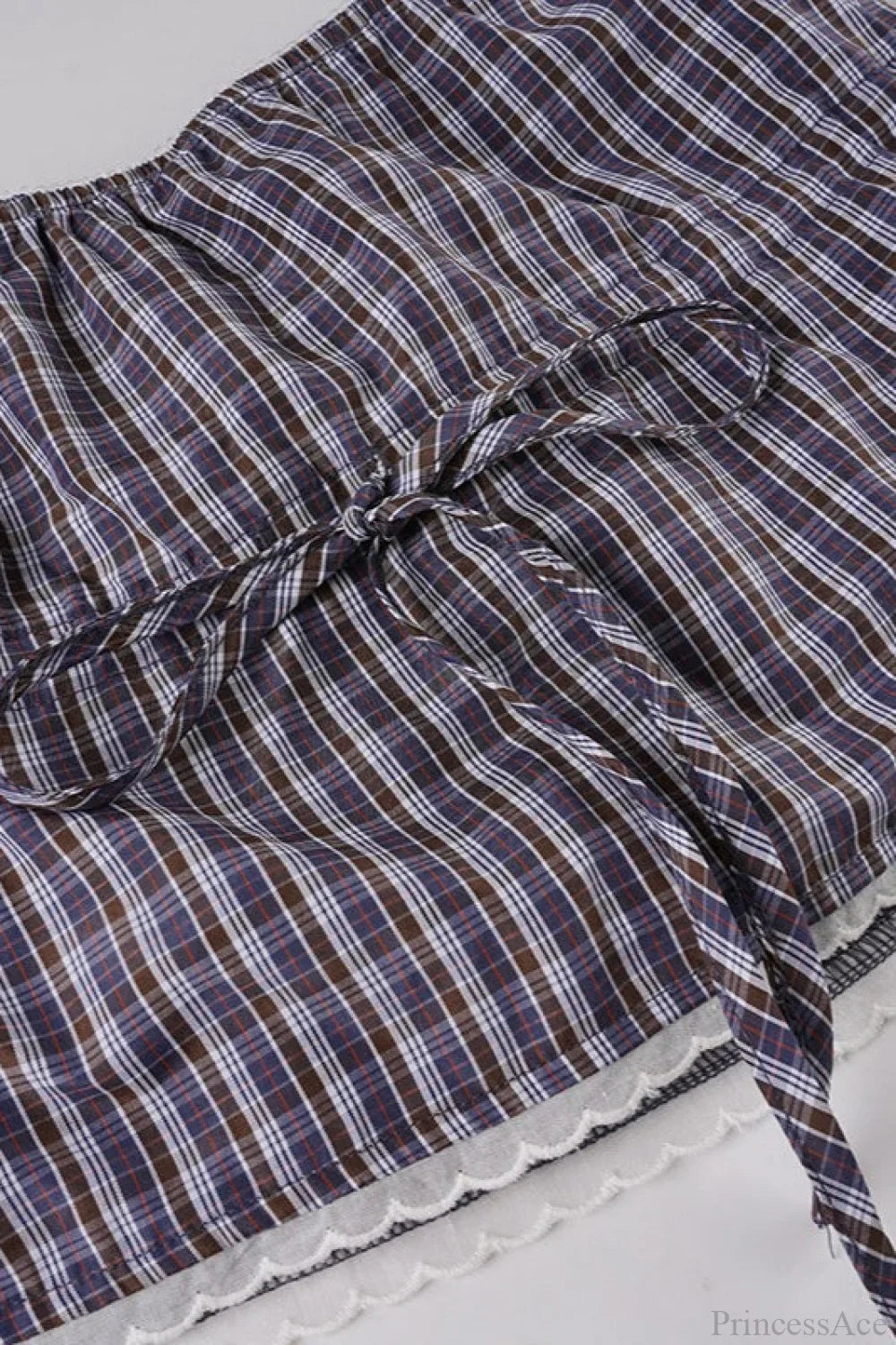 Completo Due Pezzi con Pizzo, Girovita Elastico e Fiocco, Maglia Corta