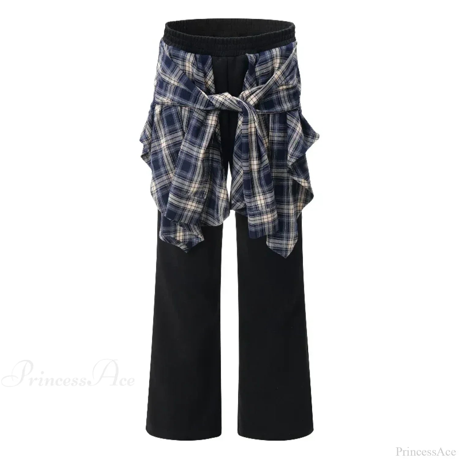 Plaid Patchwork High Waist Pants