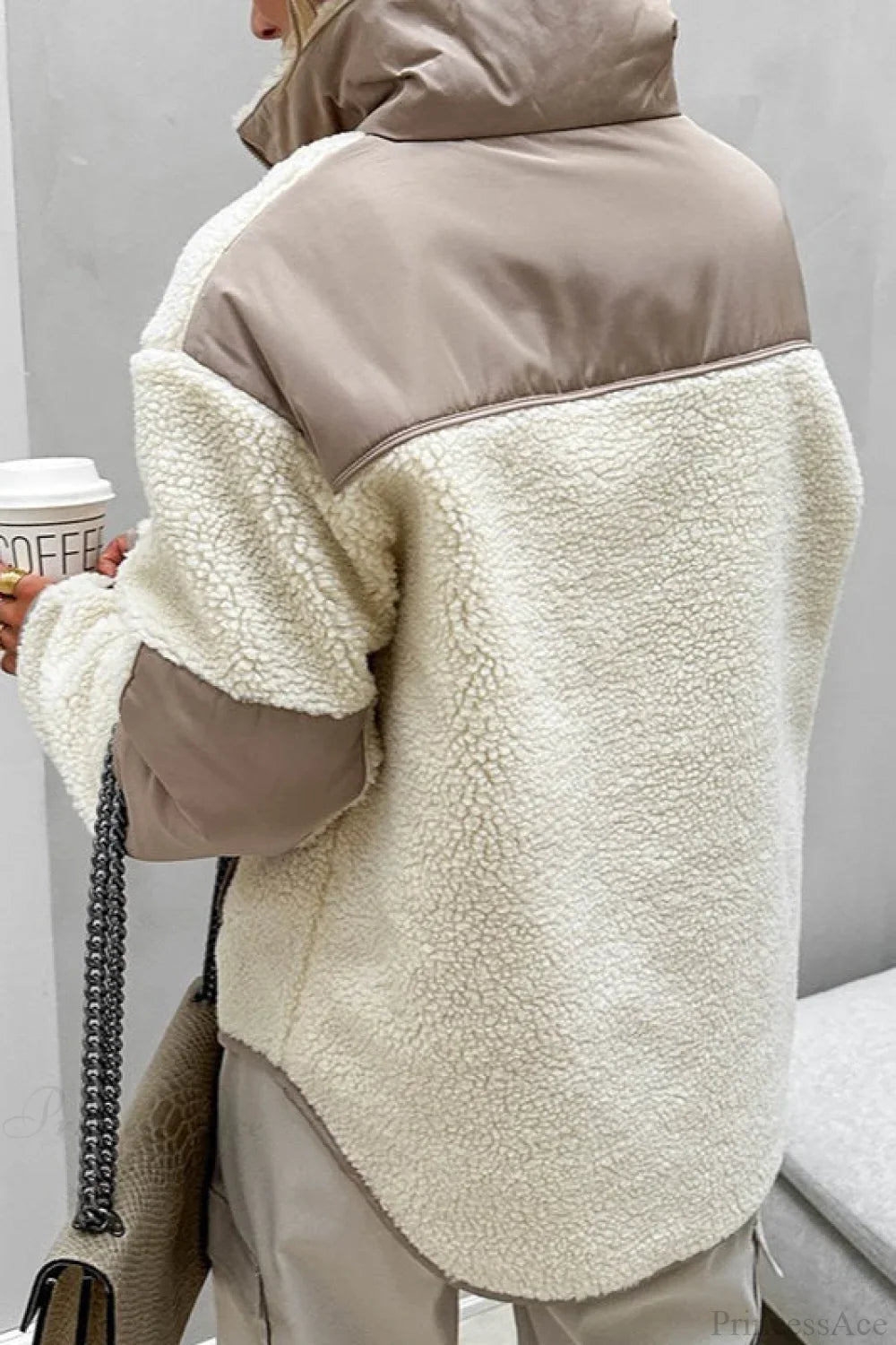 Plush Fleece Stand Collar Loose Sweatshirt