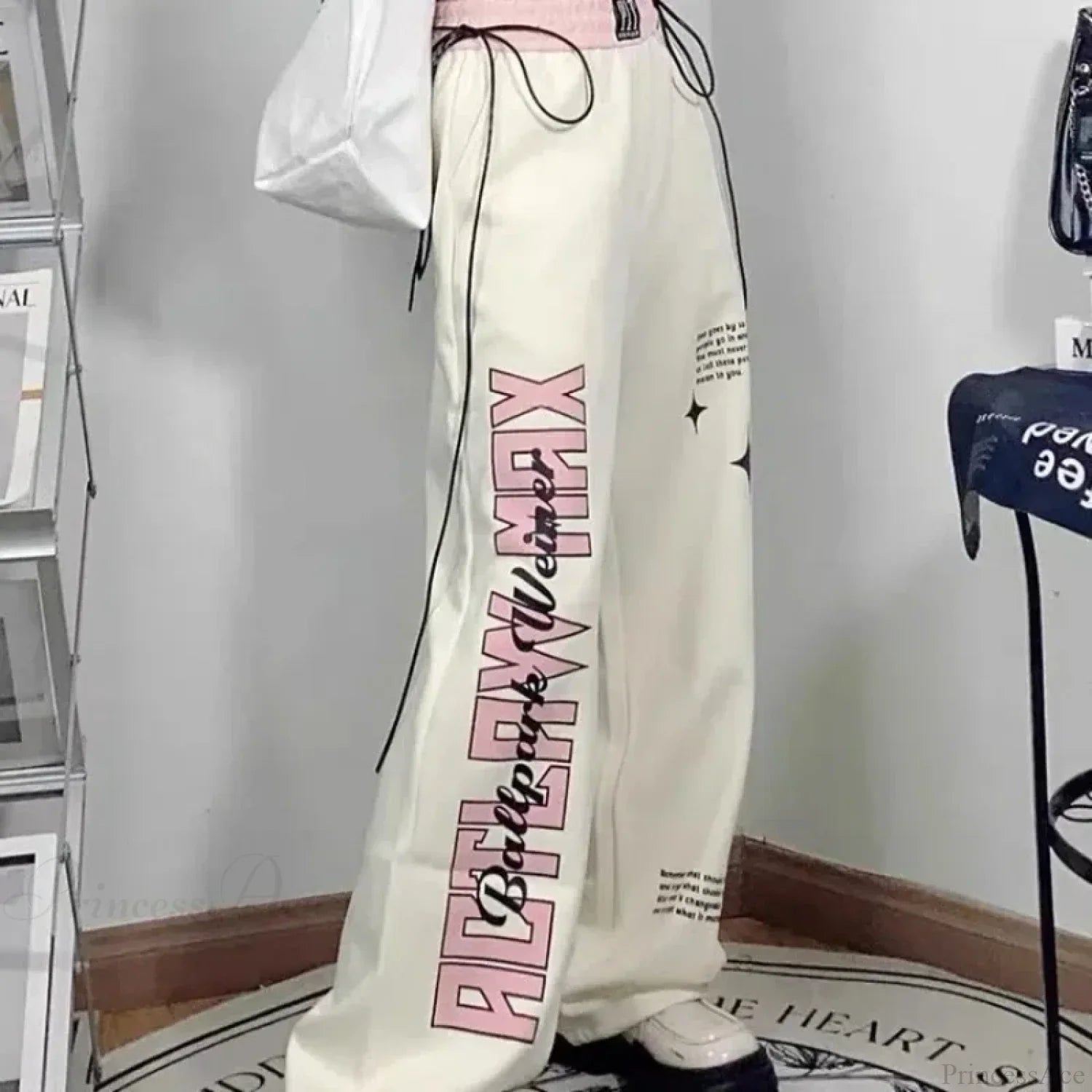 Print Letter Casual Straight Pants