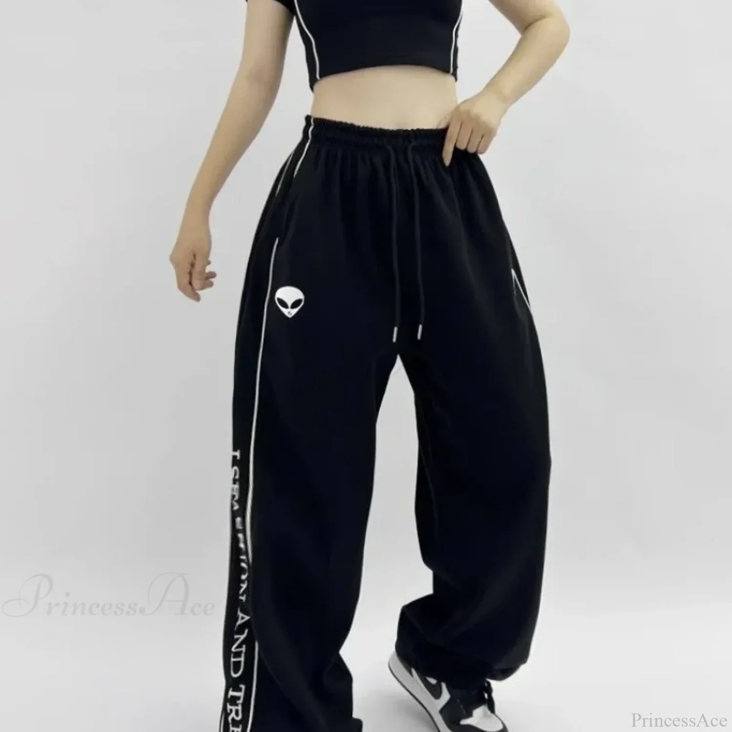 Printed Drawstring Sports Casual Pants