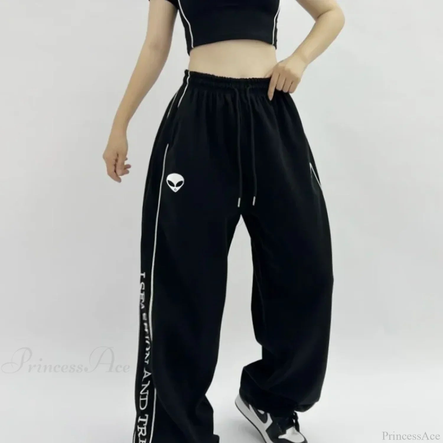 Printed Drawstring Sports Casual Pants