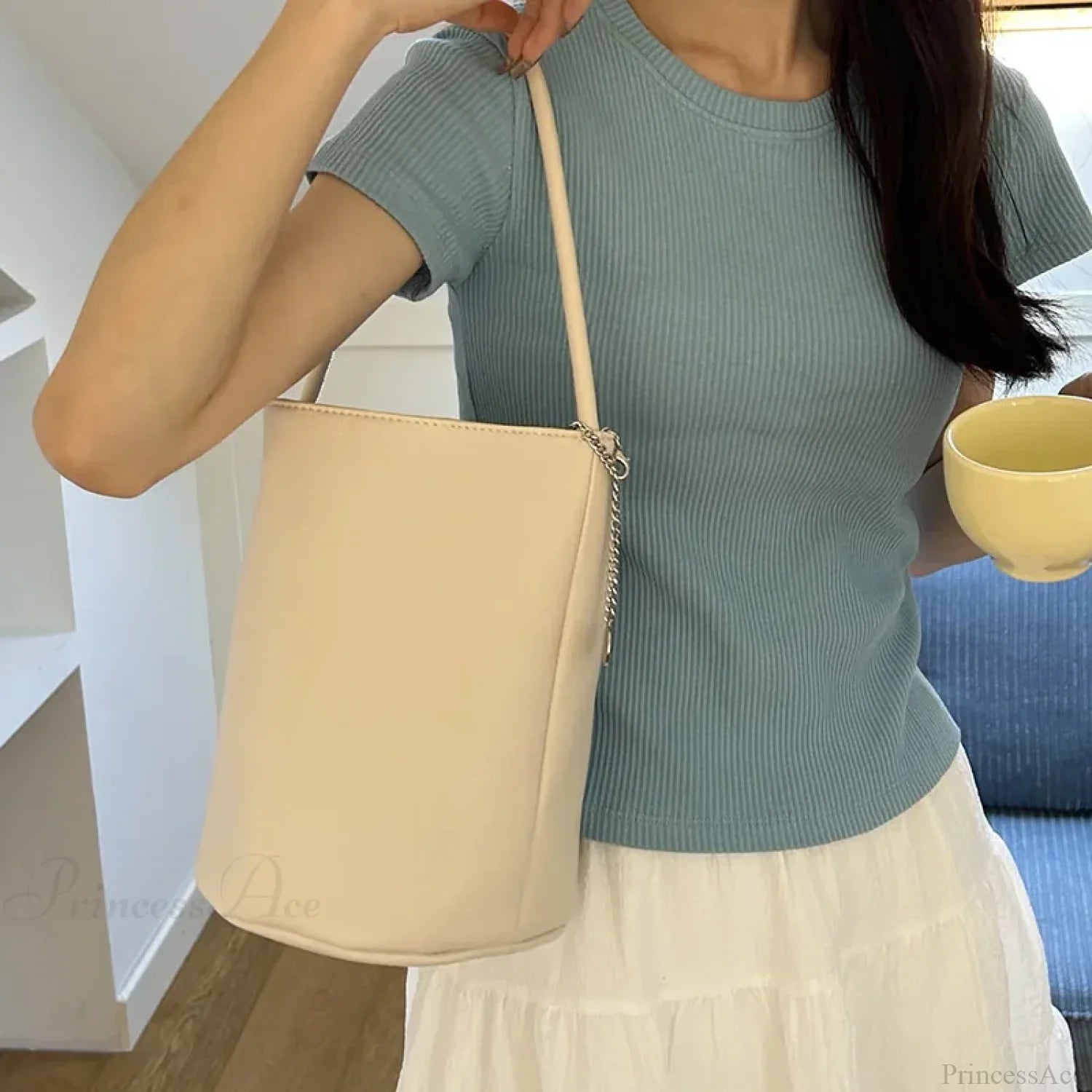 Retro Soft Leather Bucket Shoulder Bag