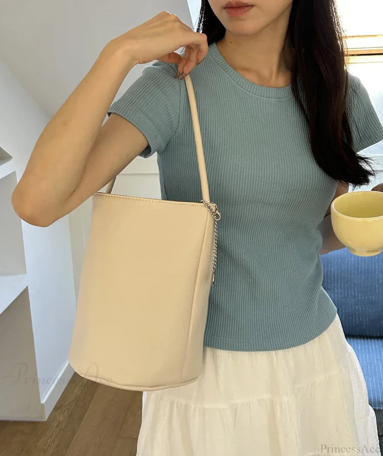 Retro Soft Leather Bucket Shoulder Bag