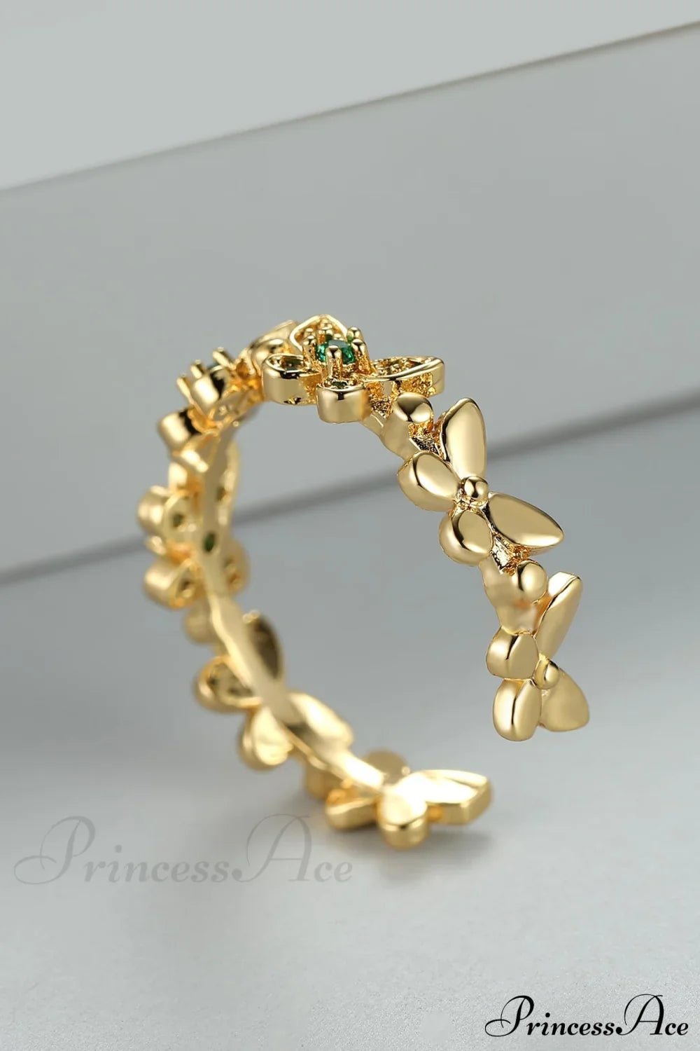 Rhinestone Butterfly Decor Cuff Ring