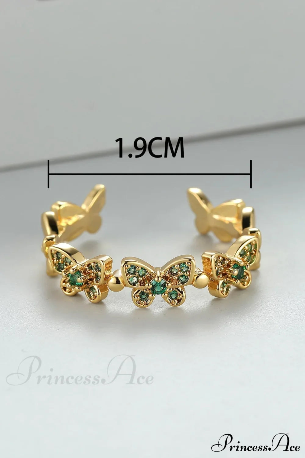 Rhinestone Butterfly Decor Cuff Ring