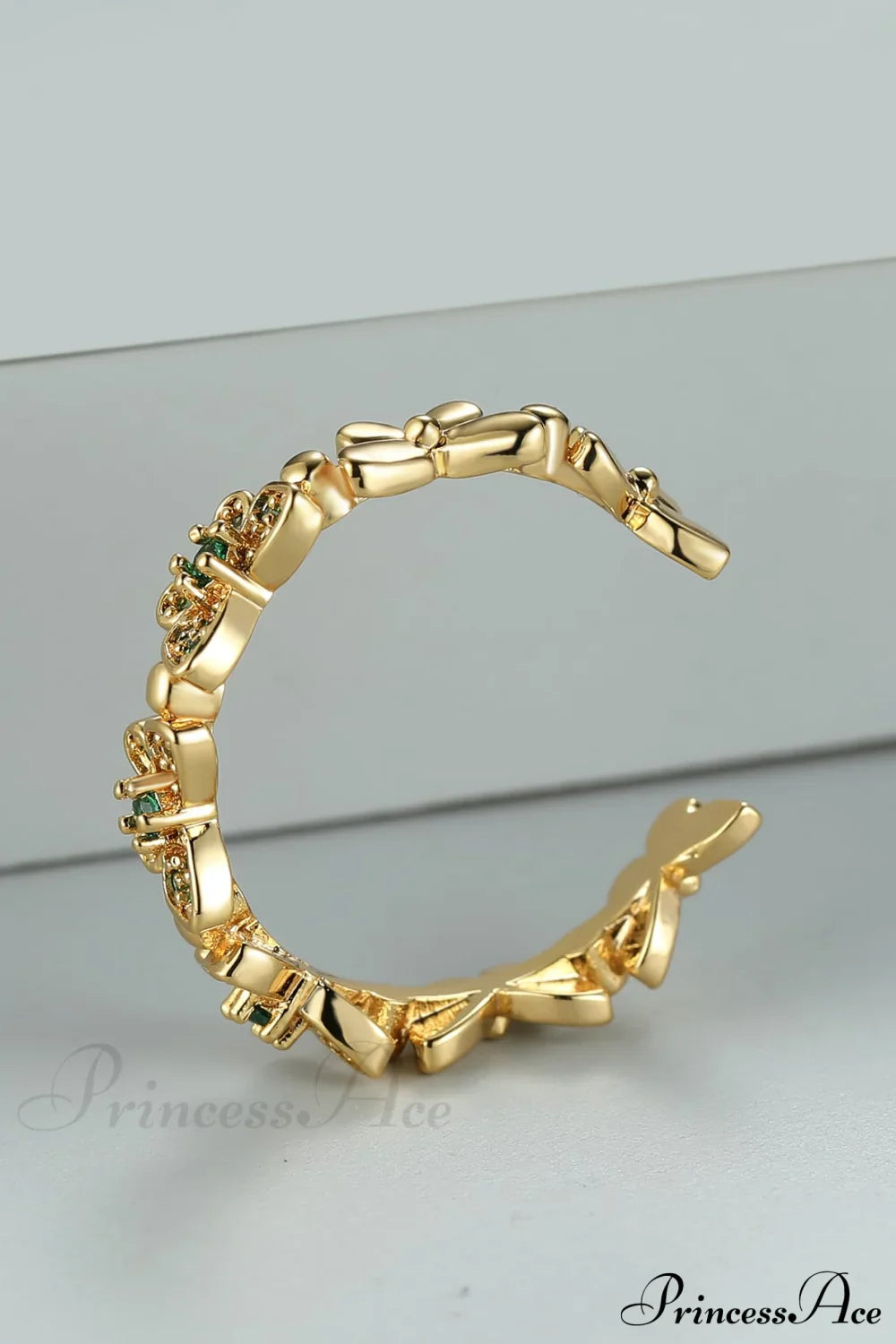 Rhinestone Butterfly Decor Cuff Ring