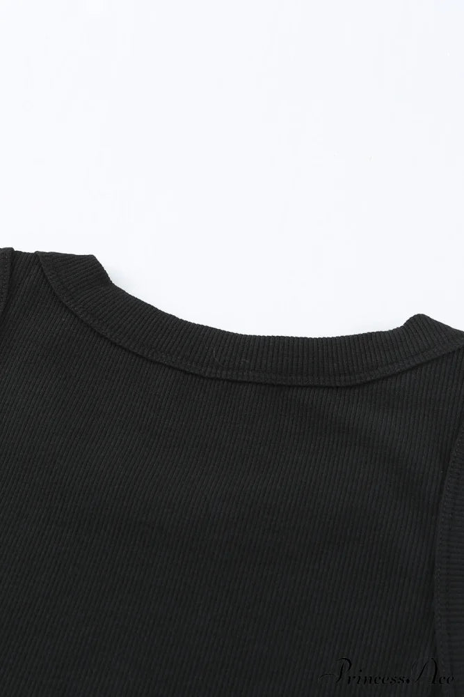 Ribbed Black Tank Top