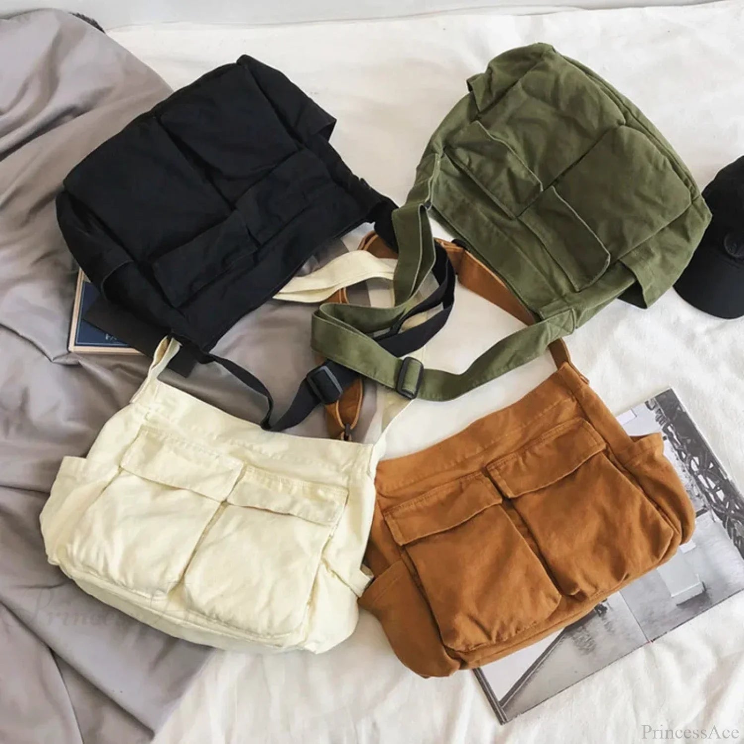 School Messenger Large Capacity Canvas Crossbody