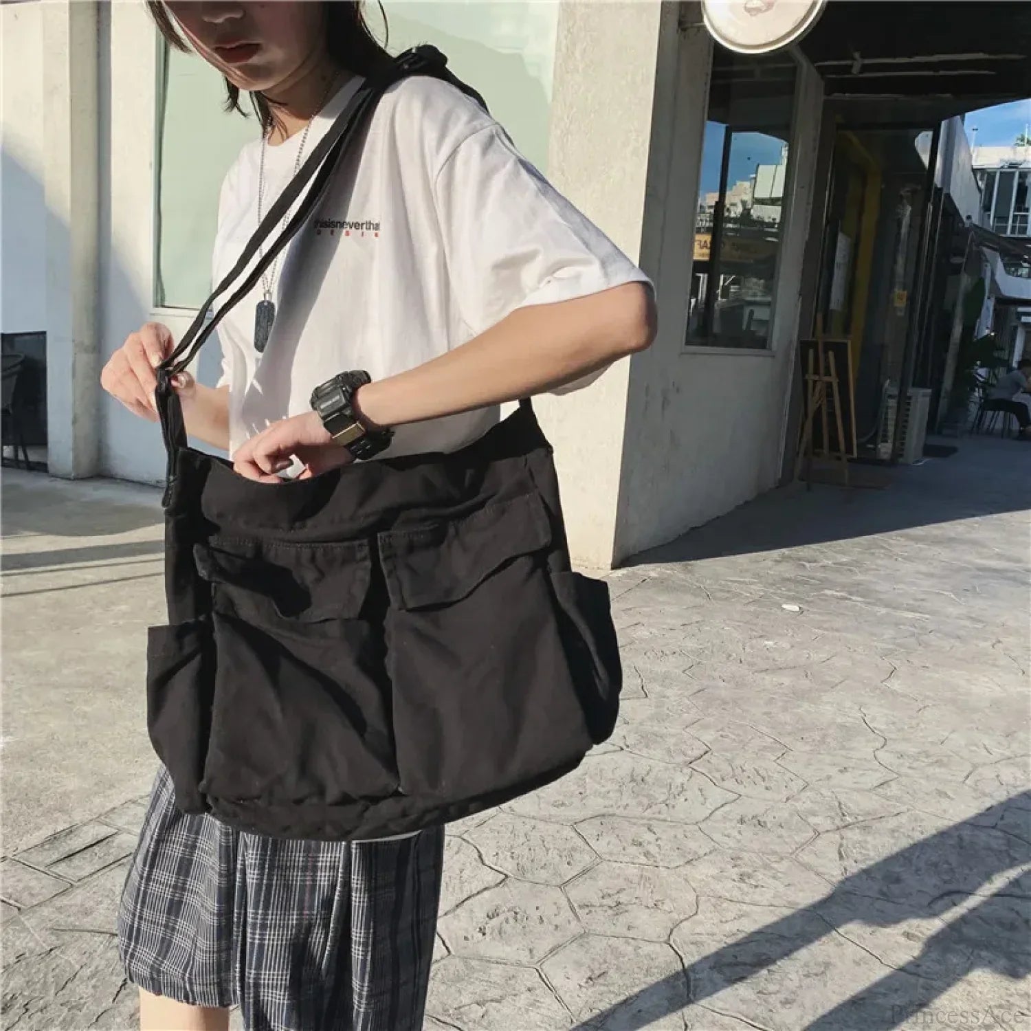 School Messenger Large Capacity Canvas Crossbody