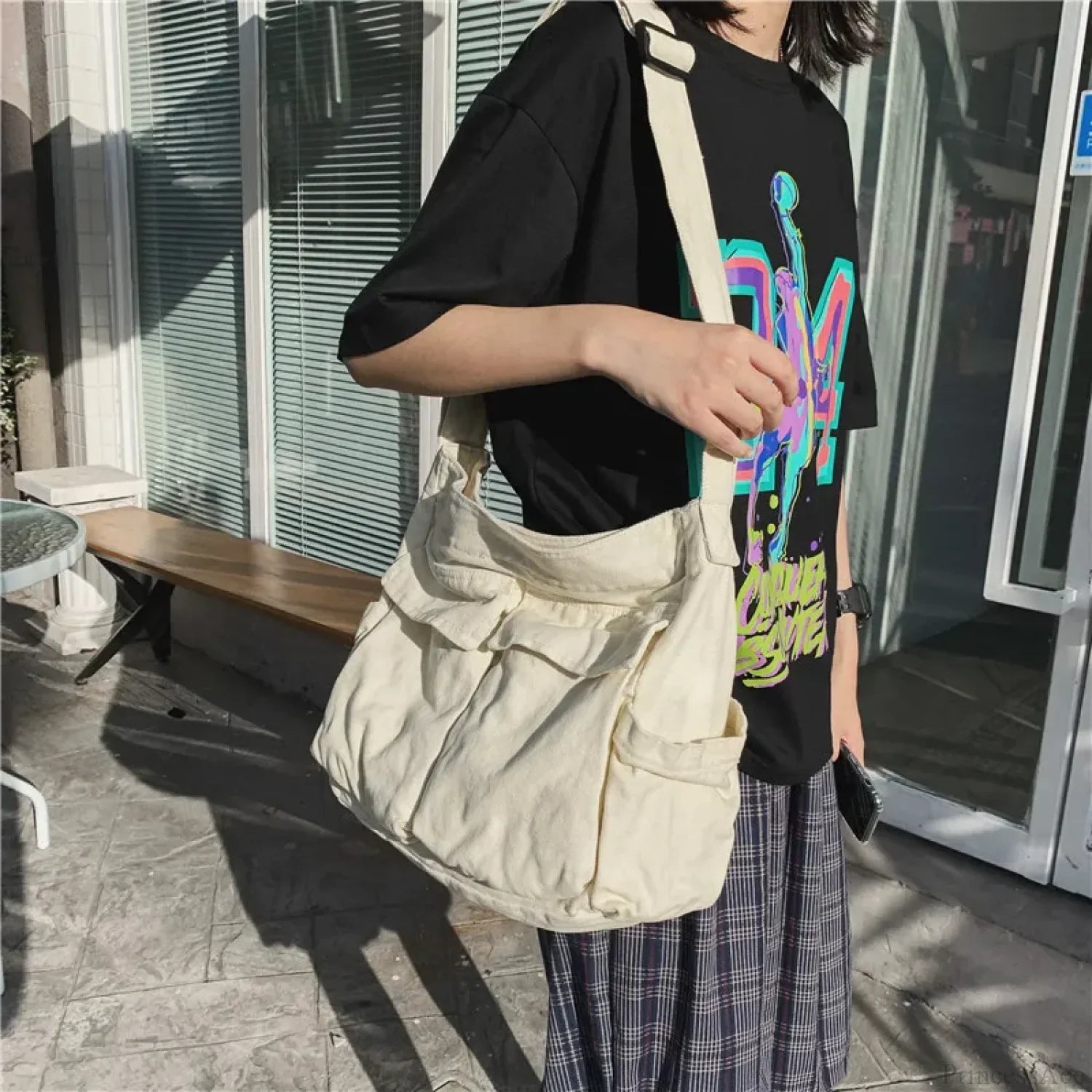 School Messenger Large Capacity Canvas Crossbody