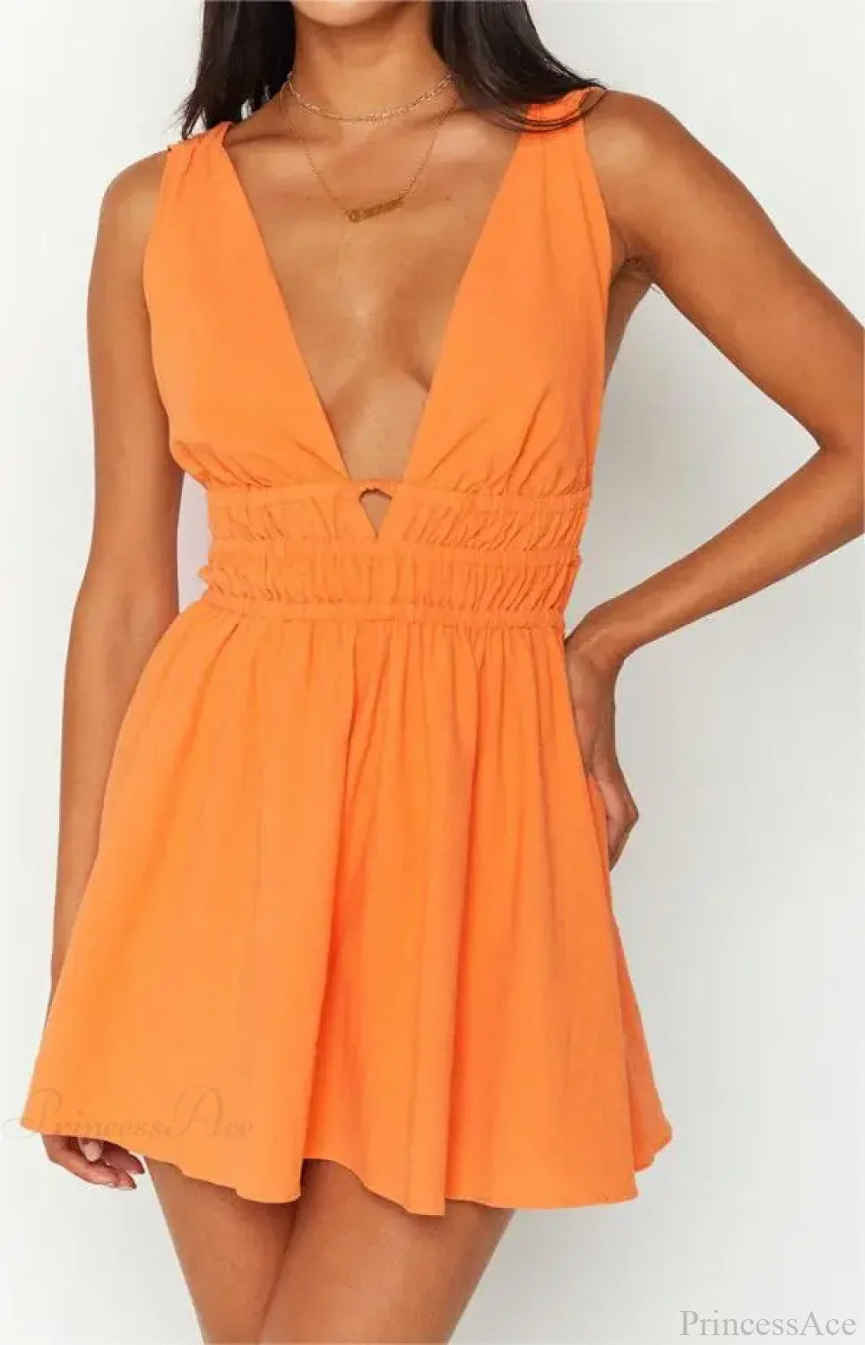 Sexy Rückenfreies Mini-Kleid mit V-Ausschnitt und Blumenmuster