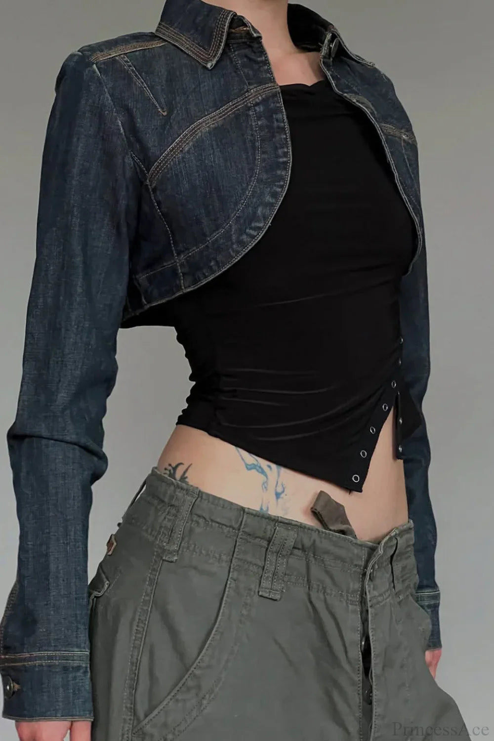 Short Denim Retro Washed Sexy Lazy Shirt Coat