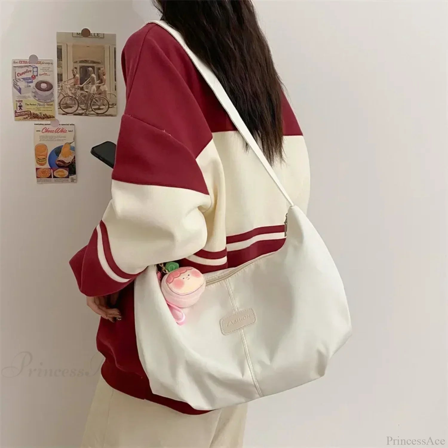 Simple College Style Nylon Large Crossbody