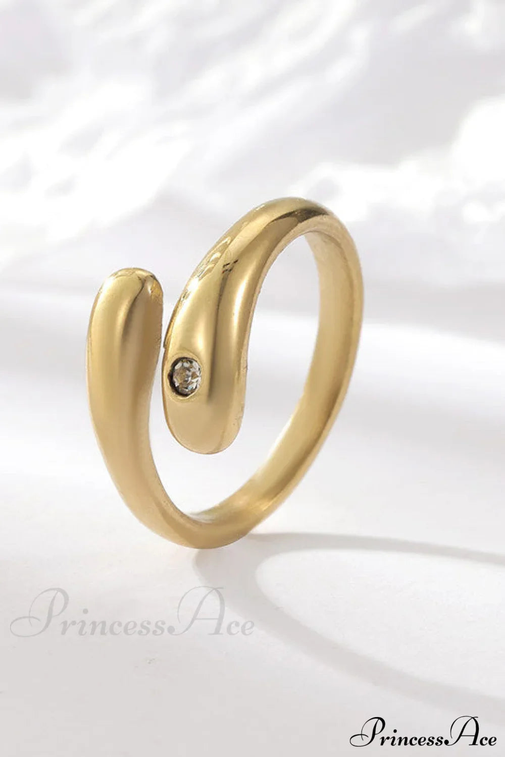 Simple Diamond Studded Gold Plating Rings