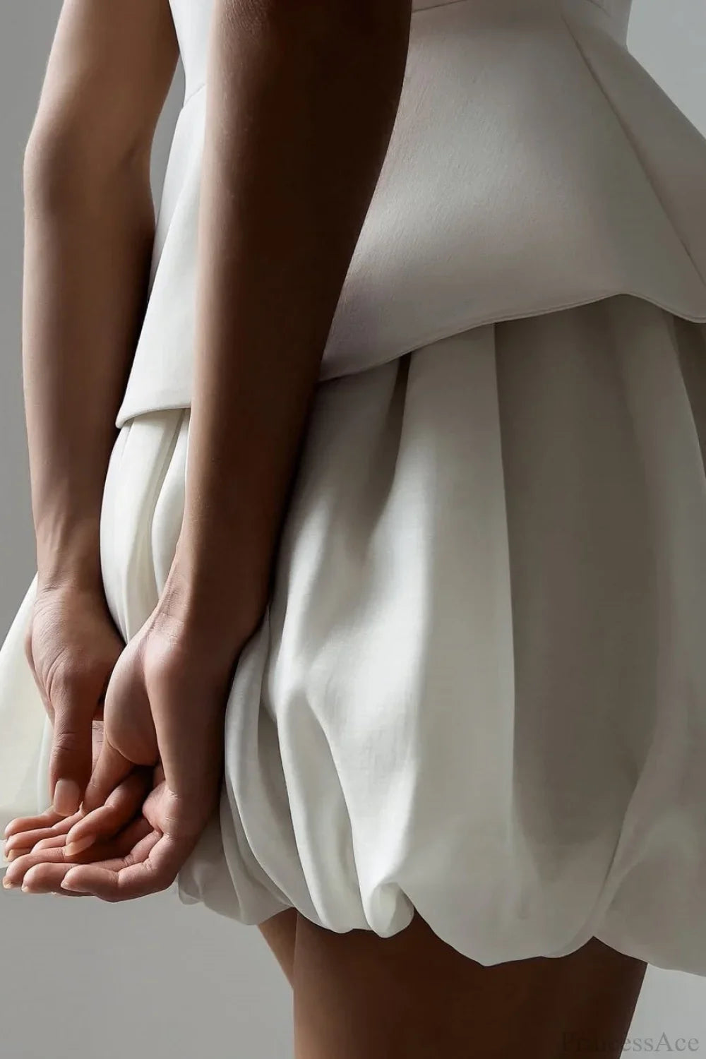 Ärmelloses Weste Puffrock Zweiteiler Set