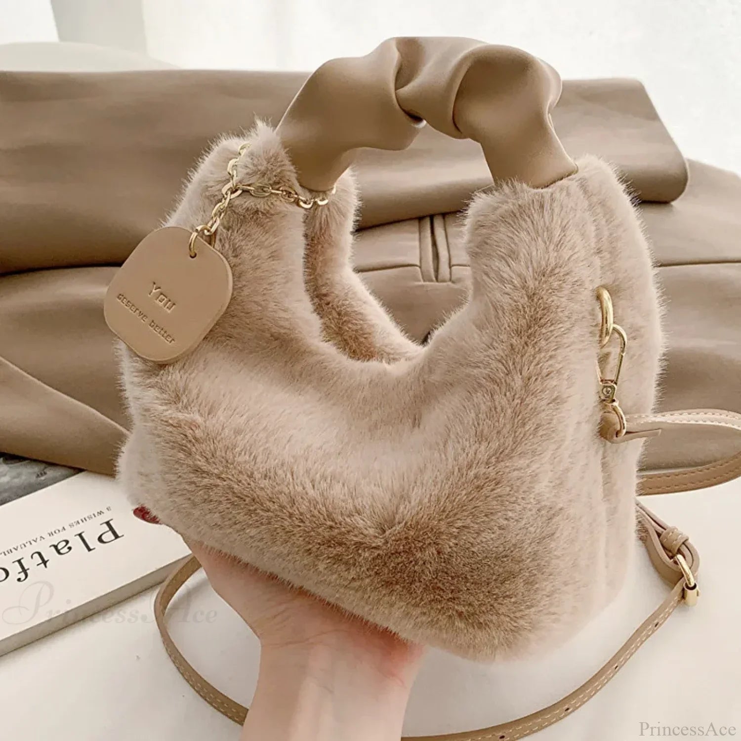 Soft Plush Simple Crossbody Handbag Women’s Bag
