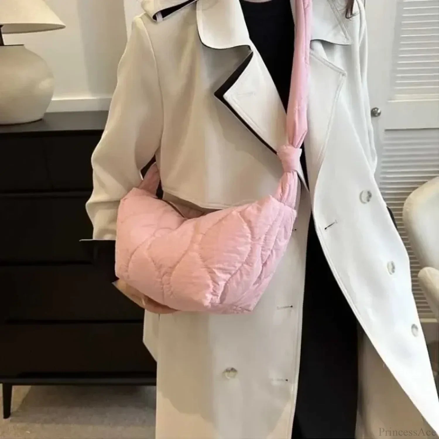 Soft Puffer Cotton Quilted Crossbody Bag