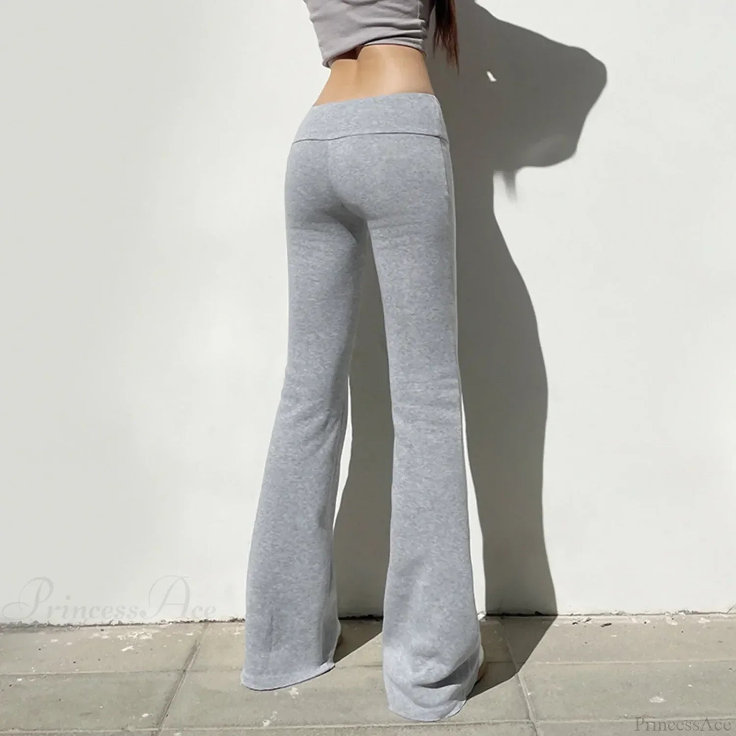 Solid Color Flared Sports Casual Pants