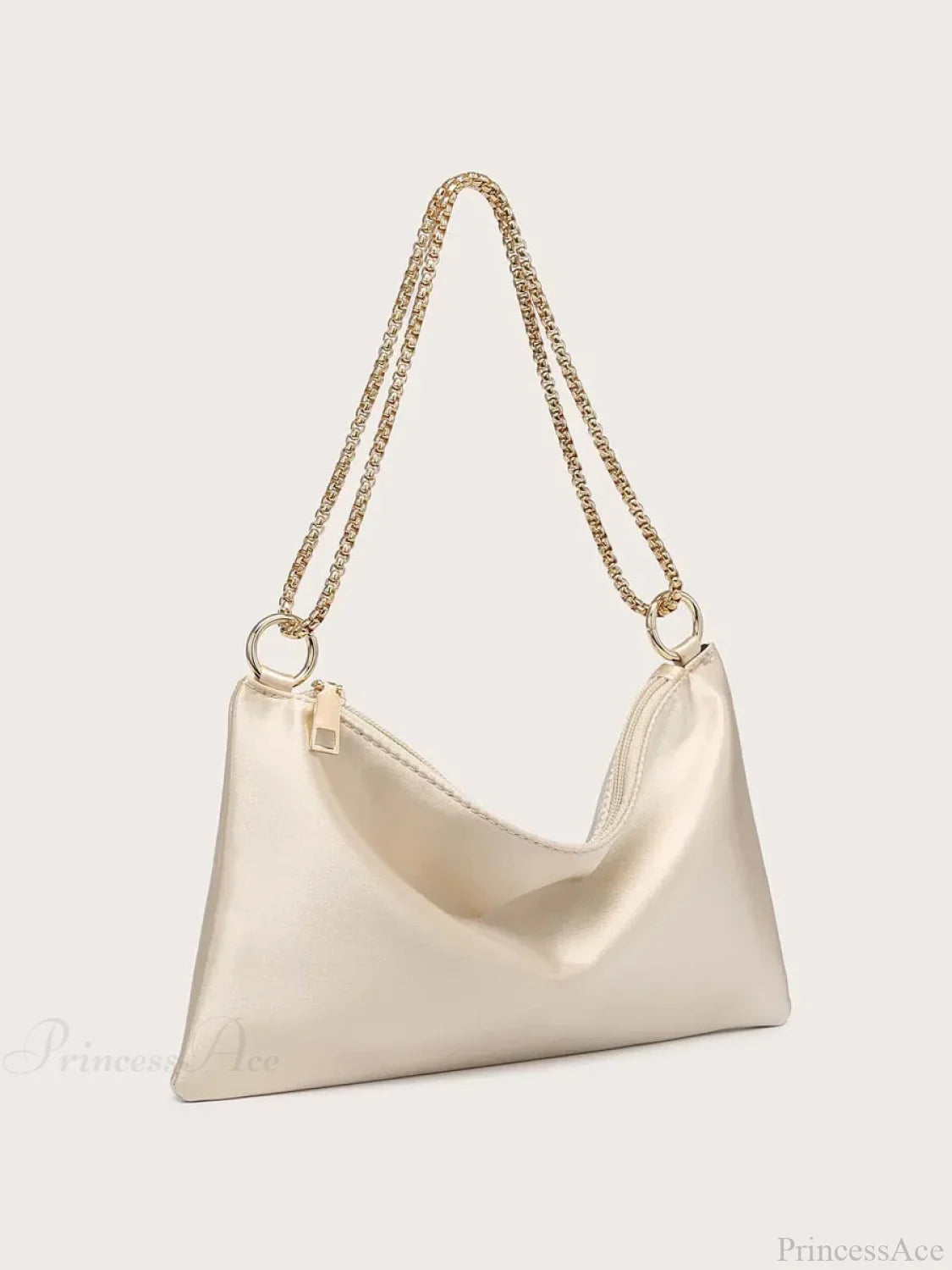 Solid Metal Chain Underarm Evening Wedding Clutch Bag