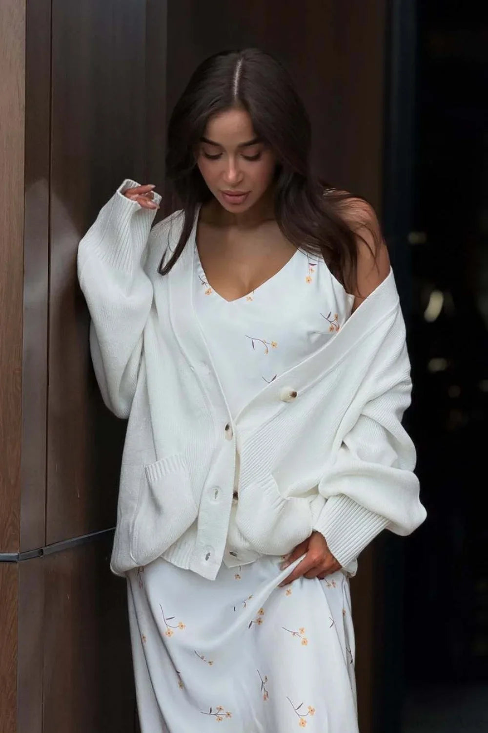 Maglione Sottile a Maniche Lunghe Stile Sobrio