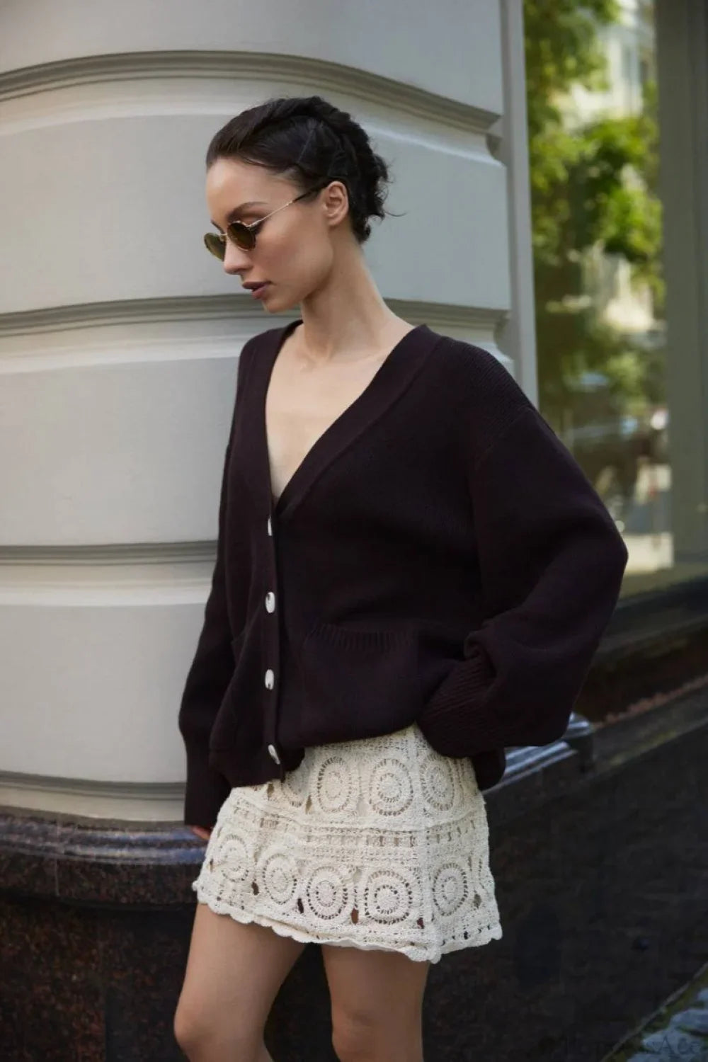 Maglione Sottile a Maniche Lunghe Stile Sobrio