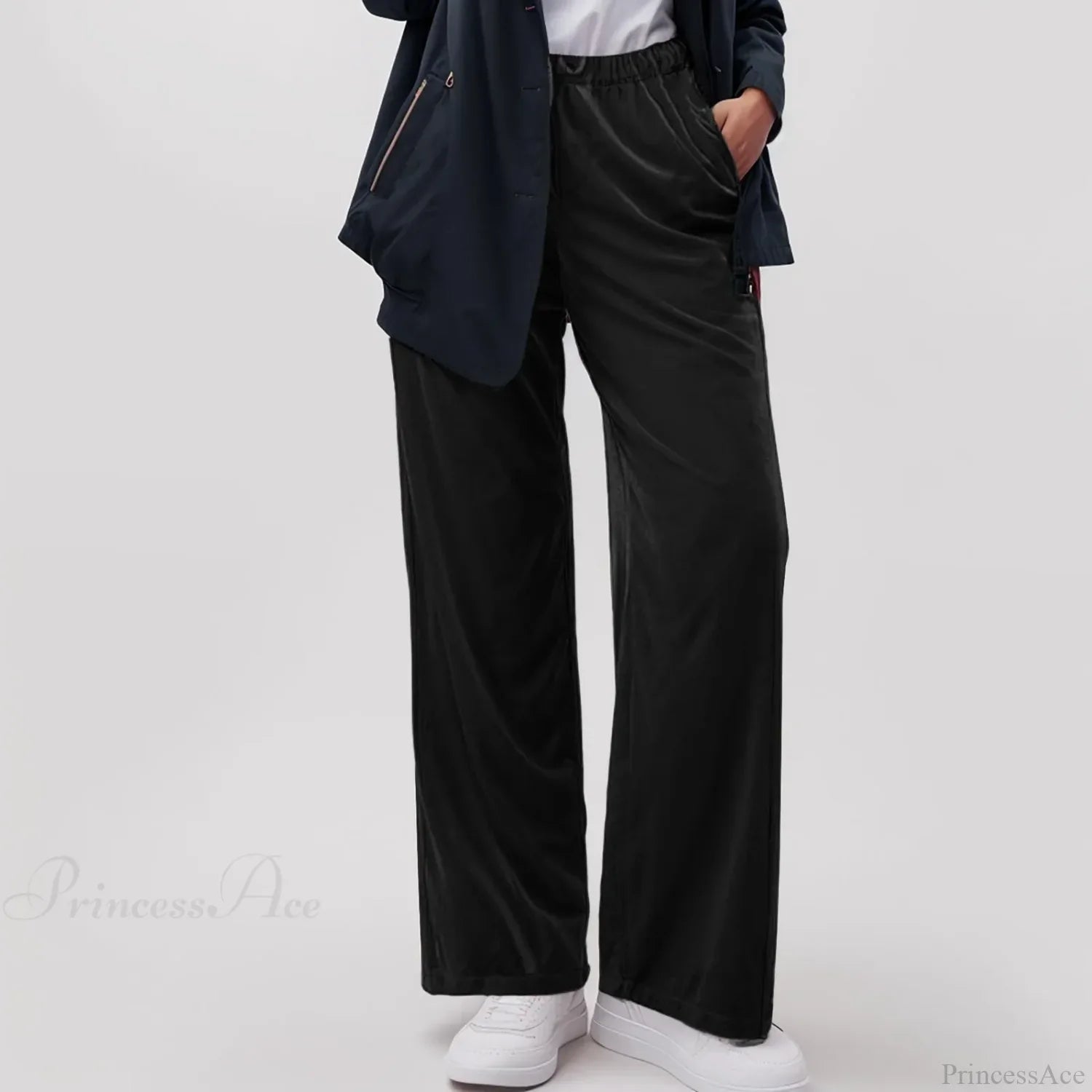 Solid Pocket Stretch Yoga Casual Pants