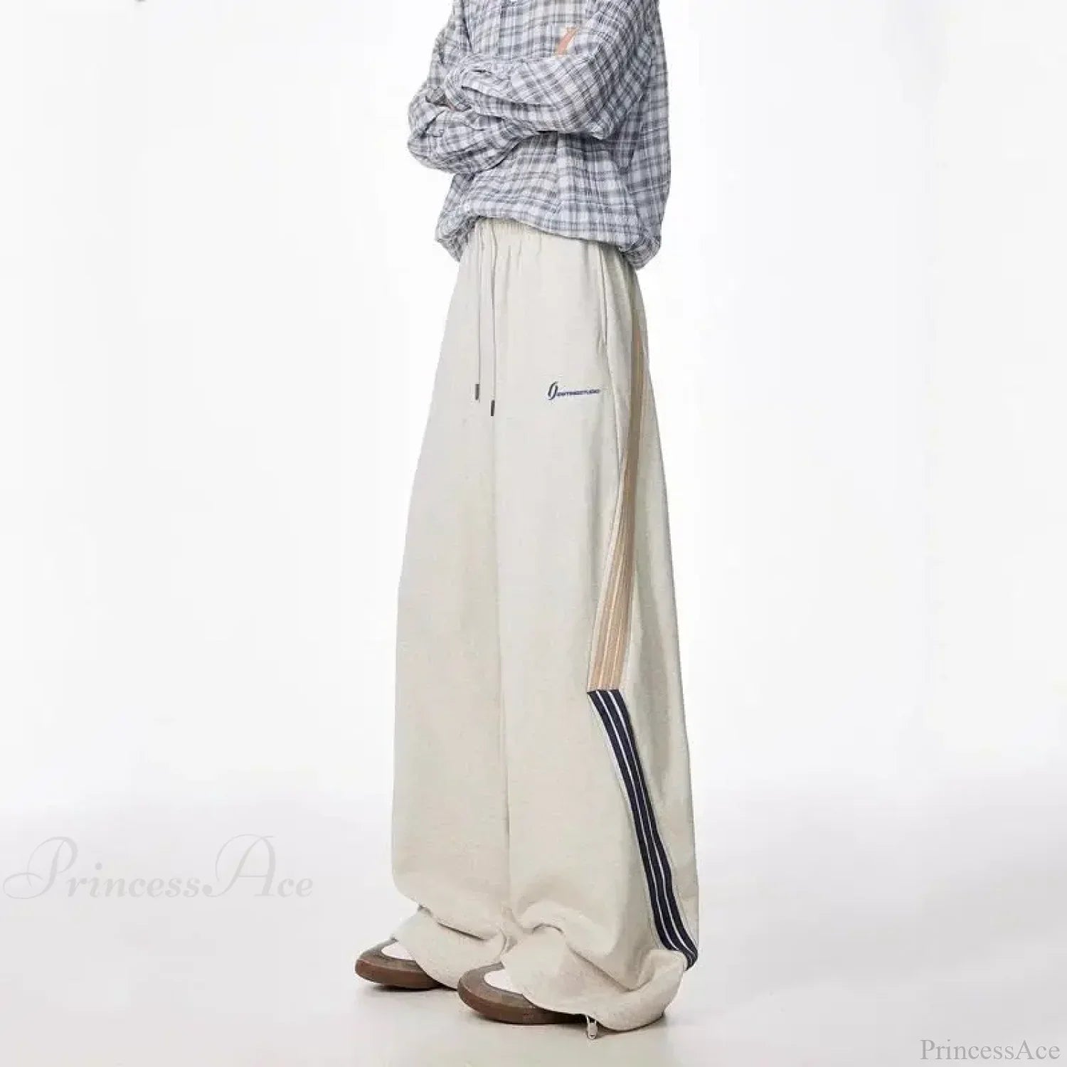 Striped Drawstring Vintage High Waist Pants
