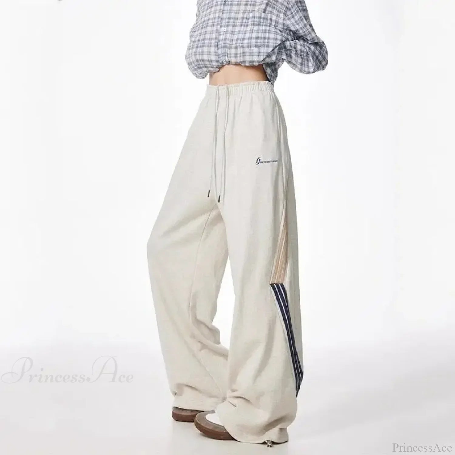 Striped Drawstring Vintage High Waist Pants