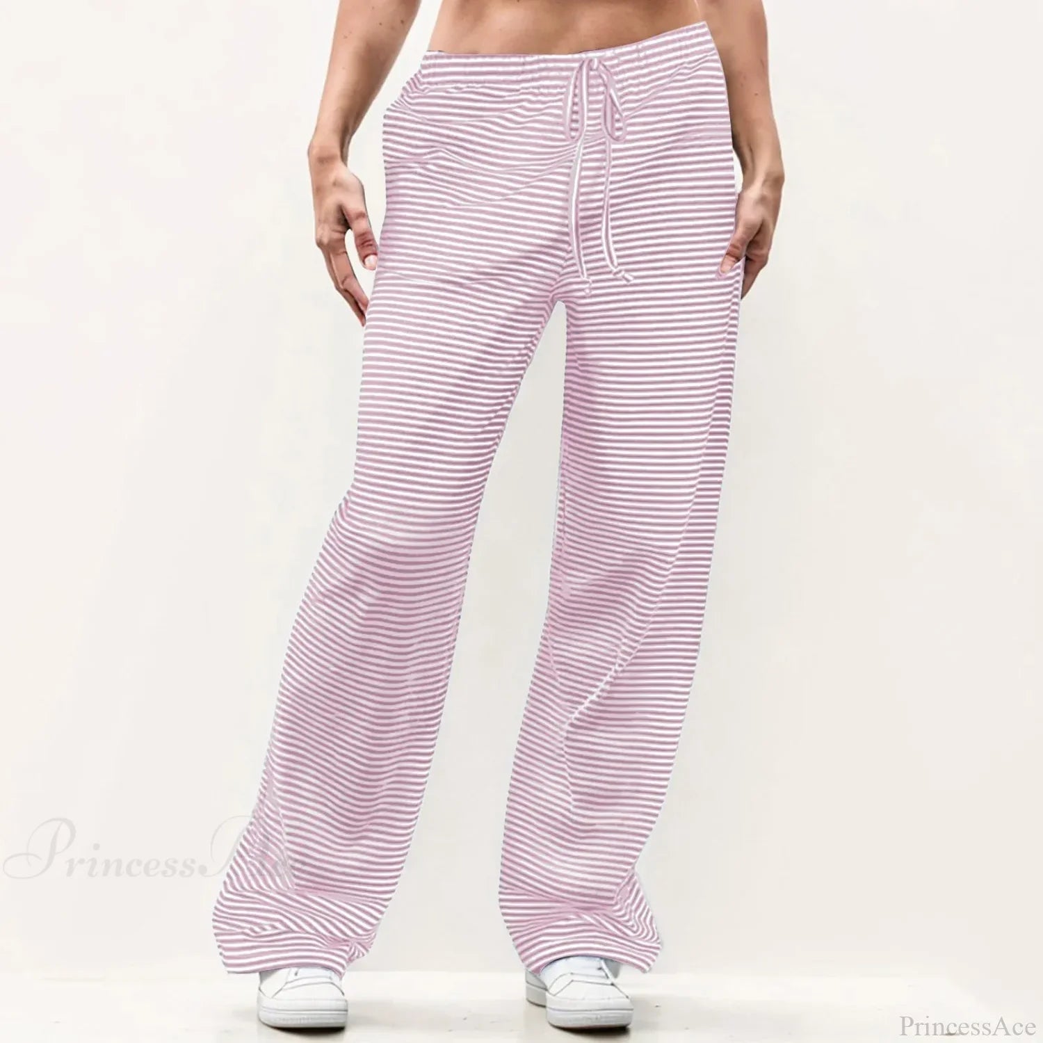 Striped Solid Wide Leg Pants